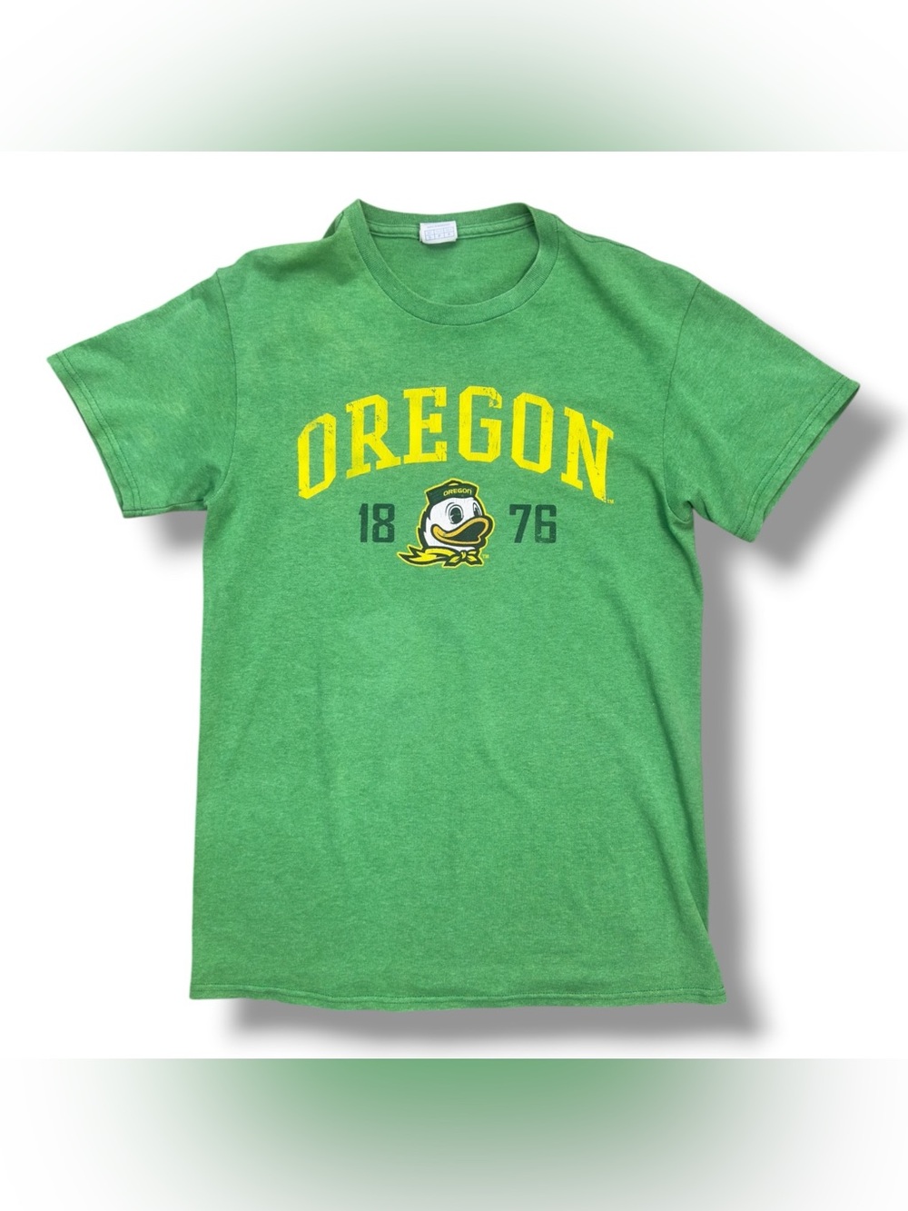 University of Oregon Green Short Sleeve Tee with Yellow Oregon Duck Logo